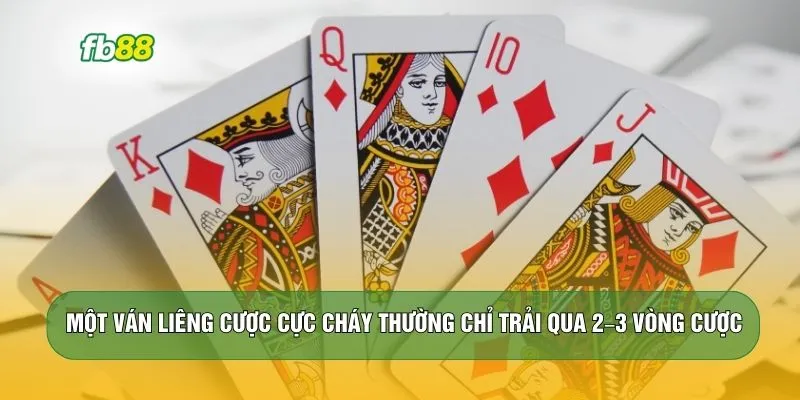 Một ván liêng cược cực cháy thường chỉ trải qua 2–3 vòng cược