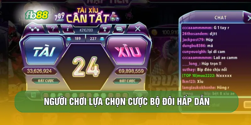 Người chơi lựa chọn cược bộ đôi hấp dẫn
