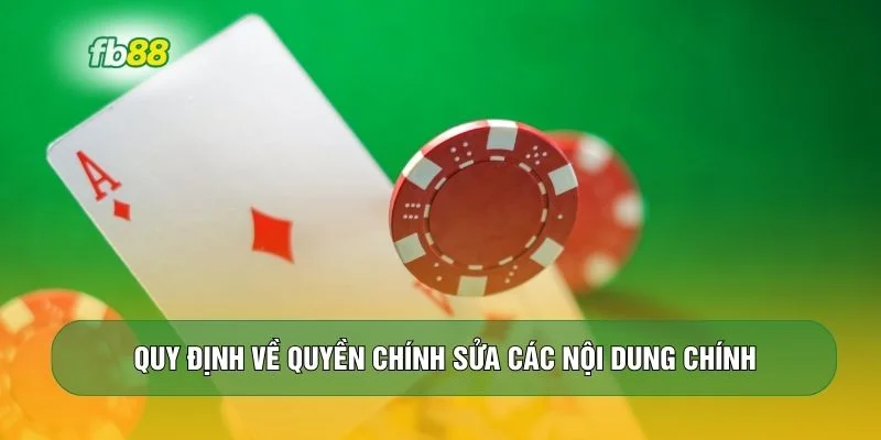 Quy định về quyền chính sửa các nội dung chính